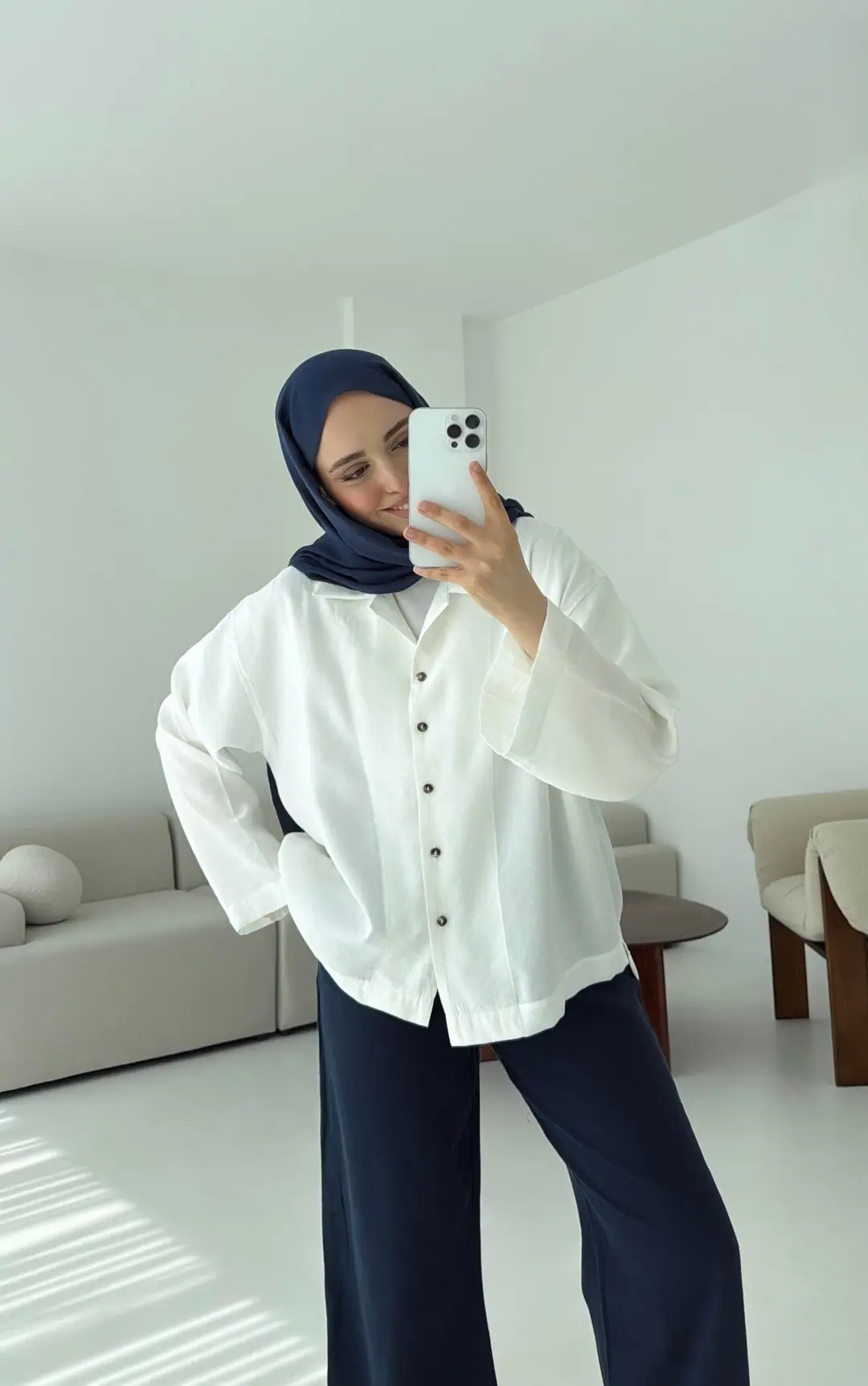 Oversize Gömlek Beyaz