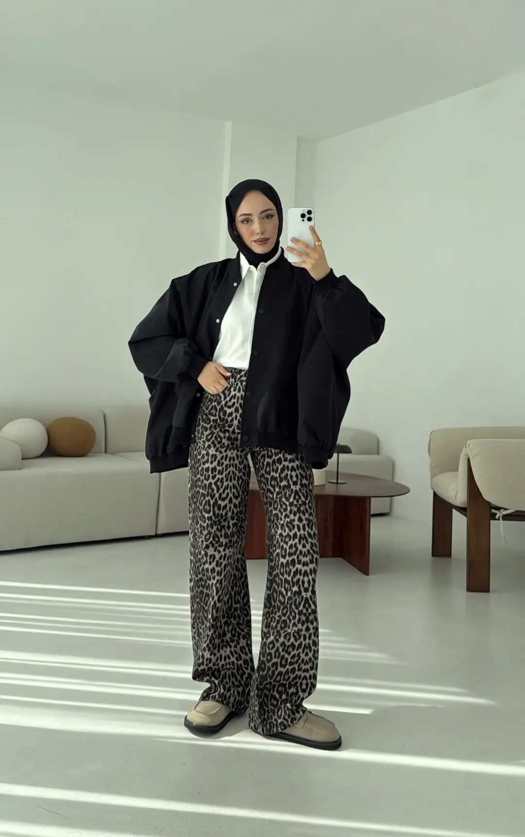 Overize Asimetrik Kesim Bomber Ceket Siyah