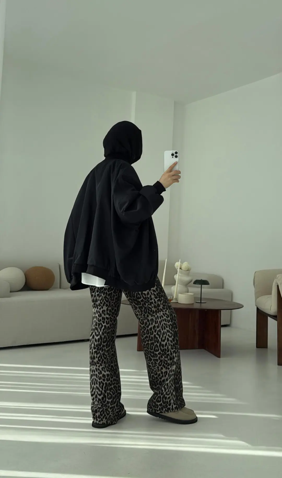 Overize Asimetrik Kesim Bomber Ceket Siyah