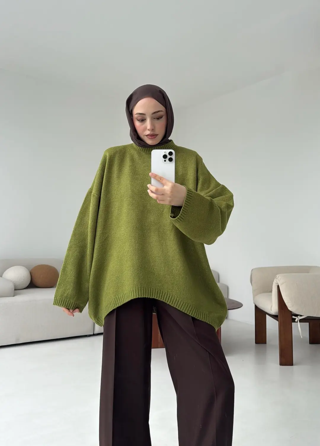 Yumuşak Kazak Olive