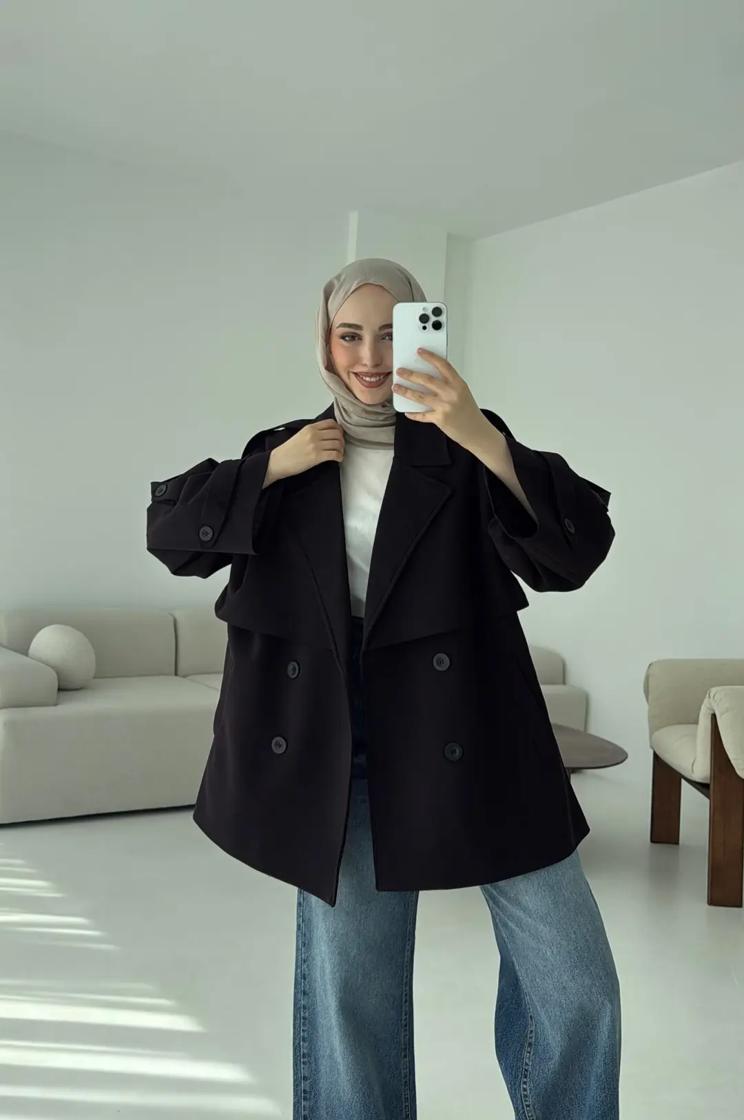 Mürdüm Bağlamalı Trençkot