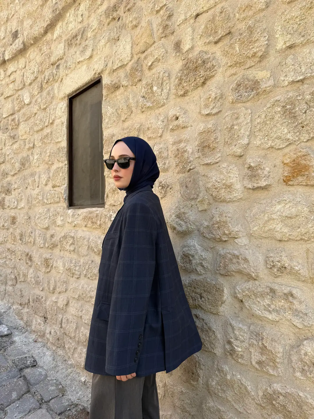 Lacivert Oversize Blazer Ceket