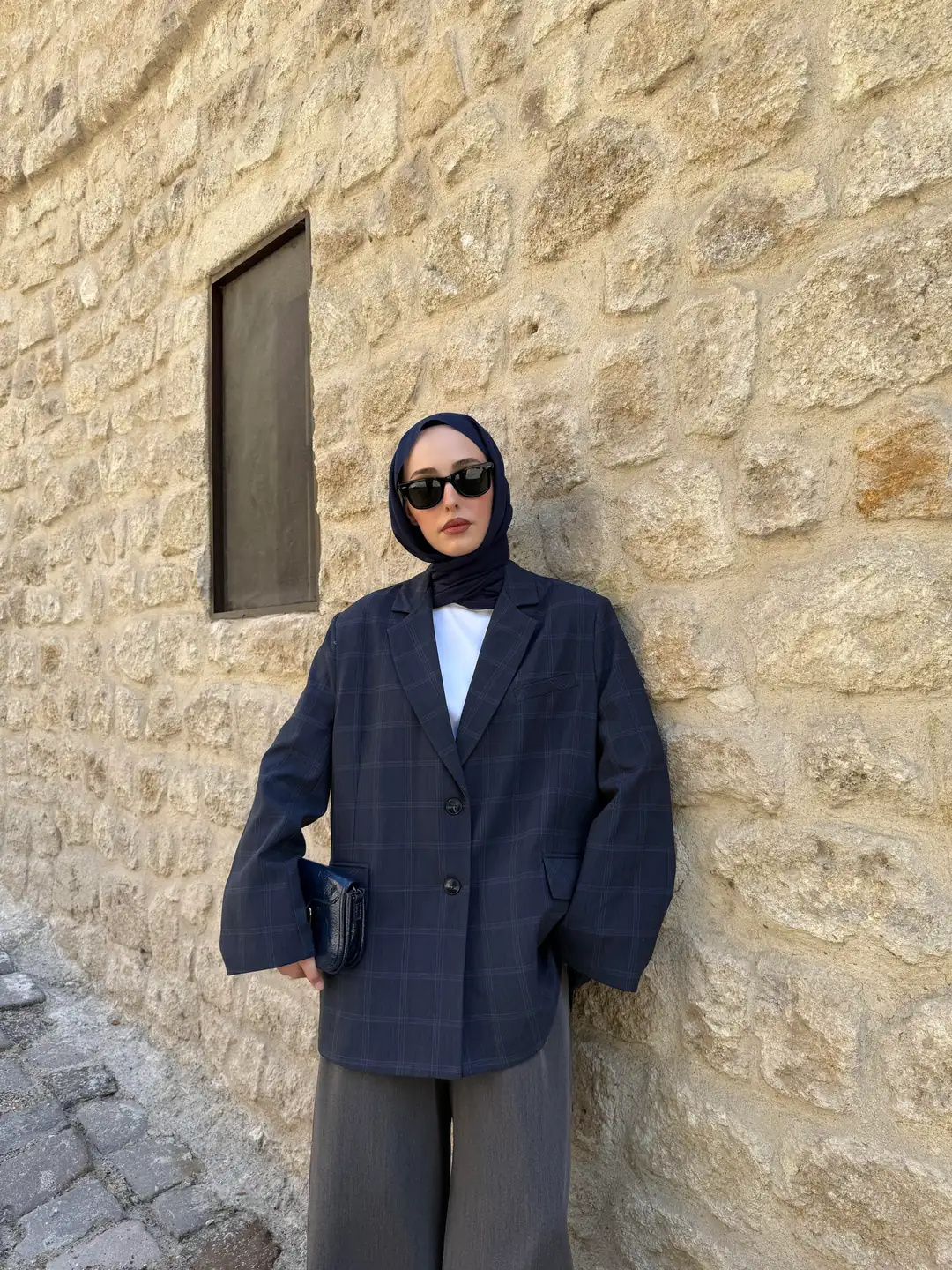 Lacivert Oversize Blazer Ceket