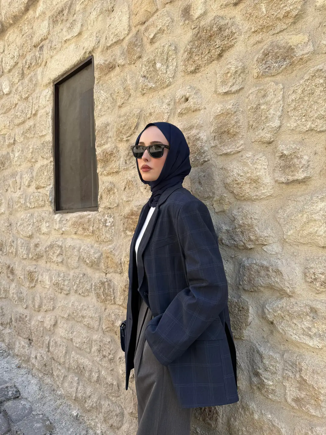 Lacivert Oversize Blazer Ceket