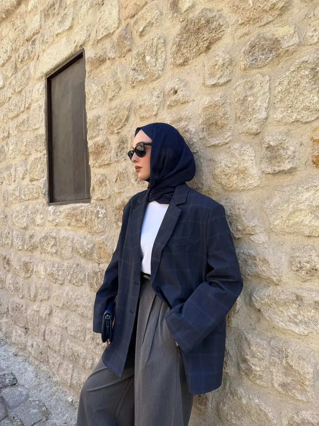 Lacivert Oversize Blazer Ceket