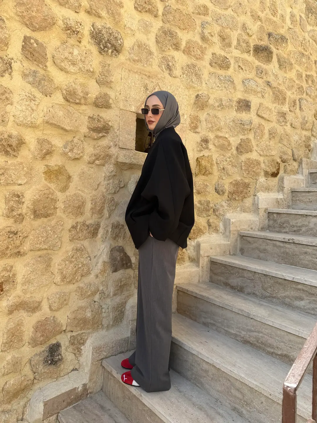 Soft Oversize Kaşe Kaban Siyah