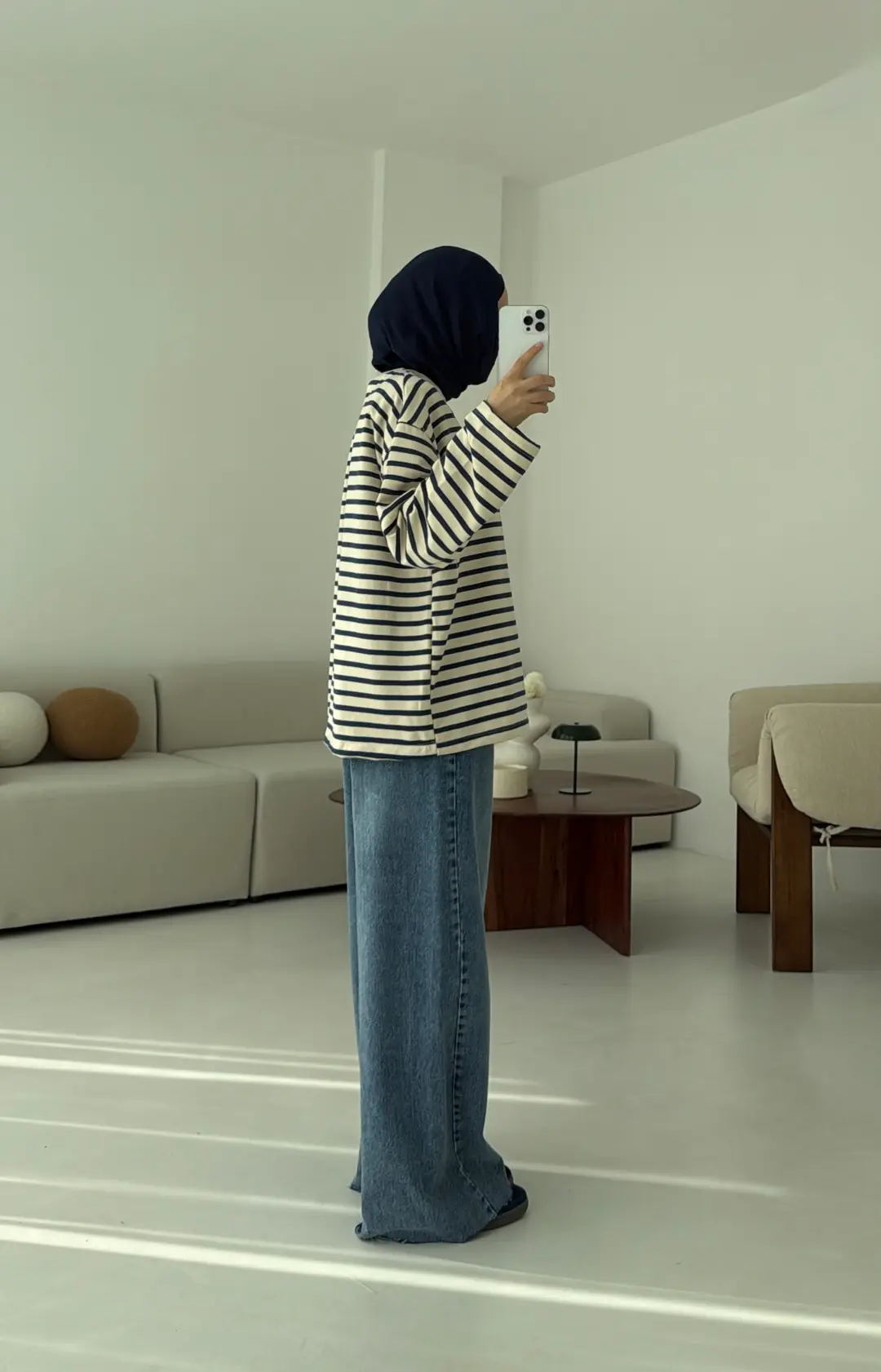 Lacivert Çizgili Sweat