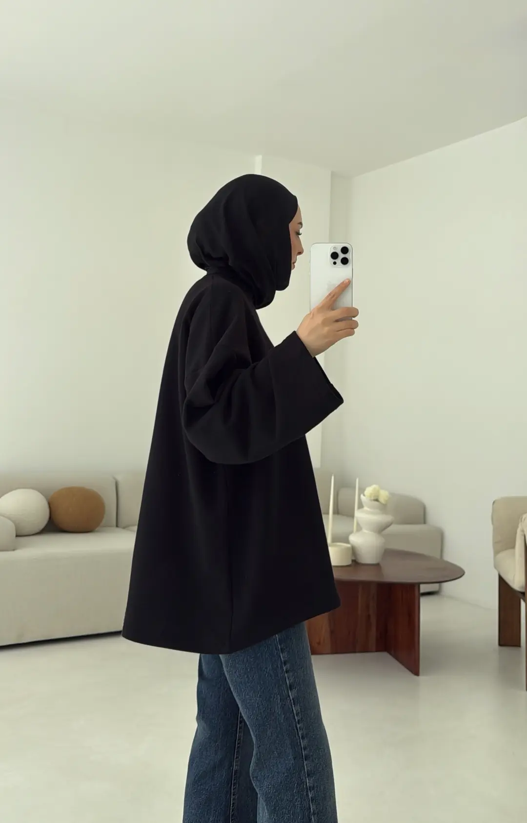 Nakışlı Oversize Sweatshirt Siyah