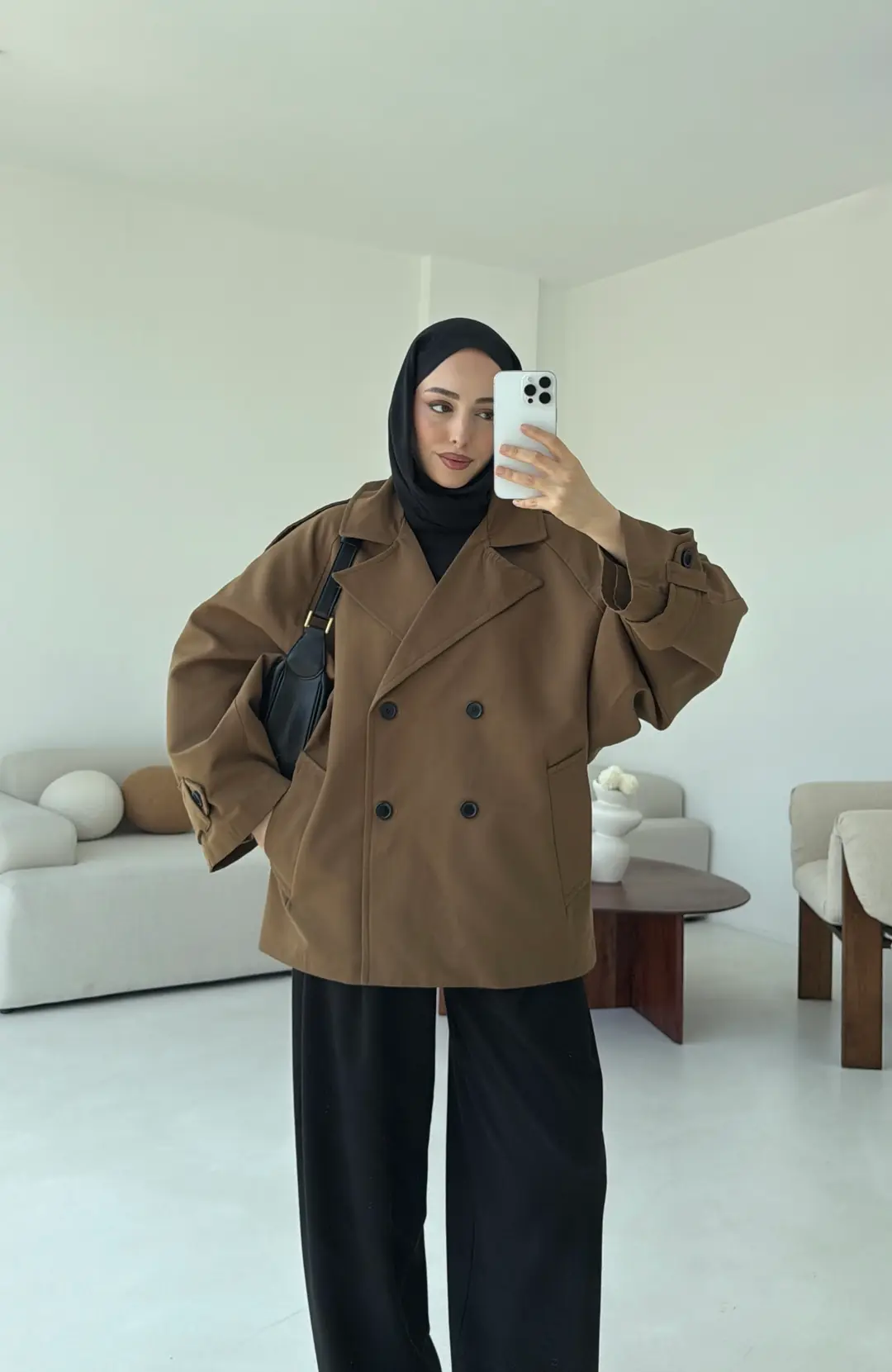 Geniş Kol Oversize Trençkot Olive