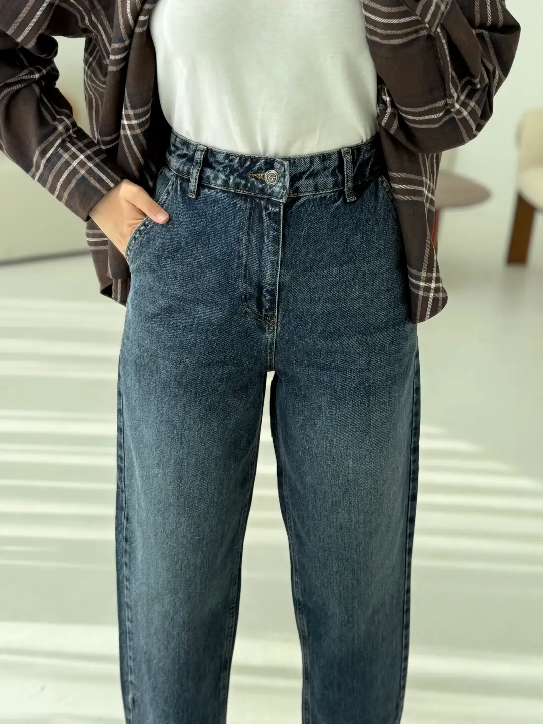 Eskitme Yıkama Mom Jean