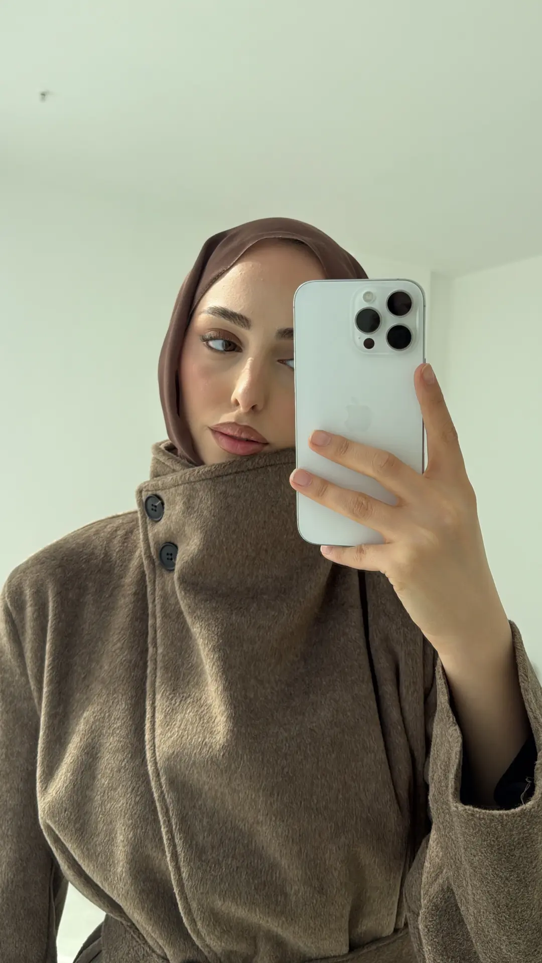 Dik Yaka Kaşe Kaban Kahve