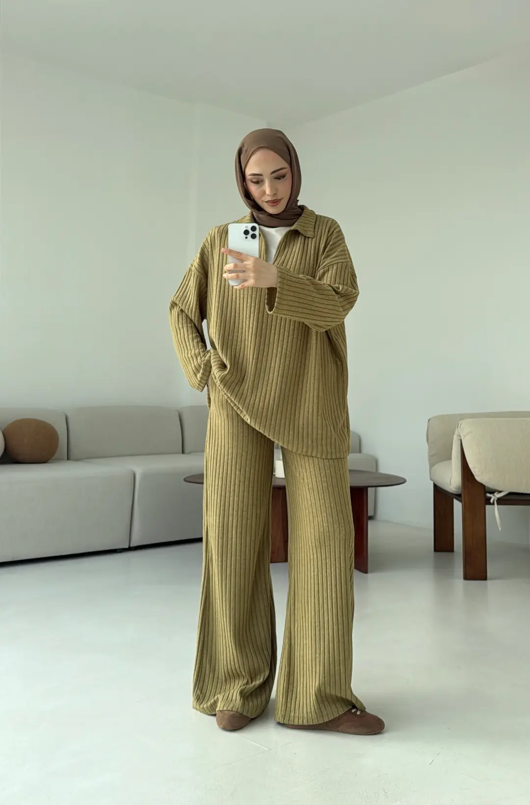 Kaskorse Bluz Pantolon Takım Olive