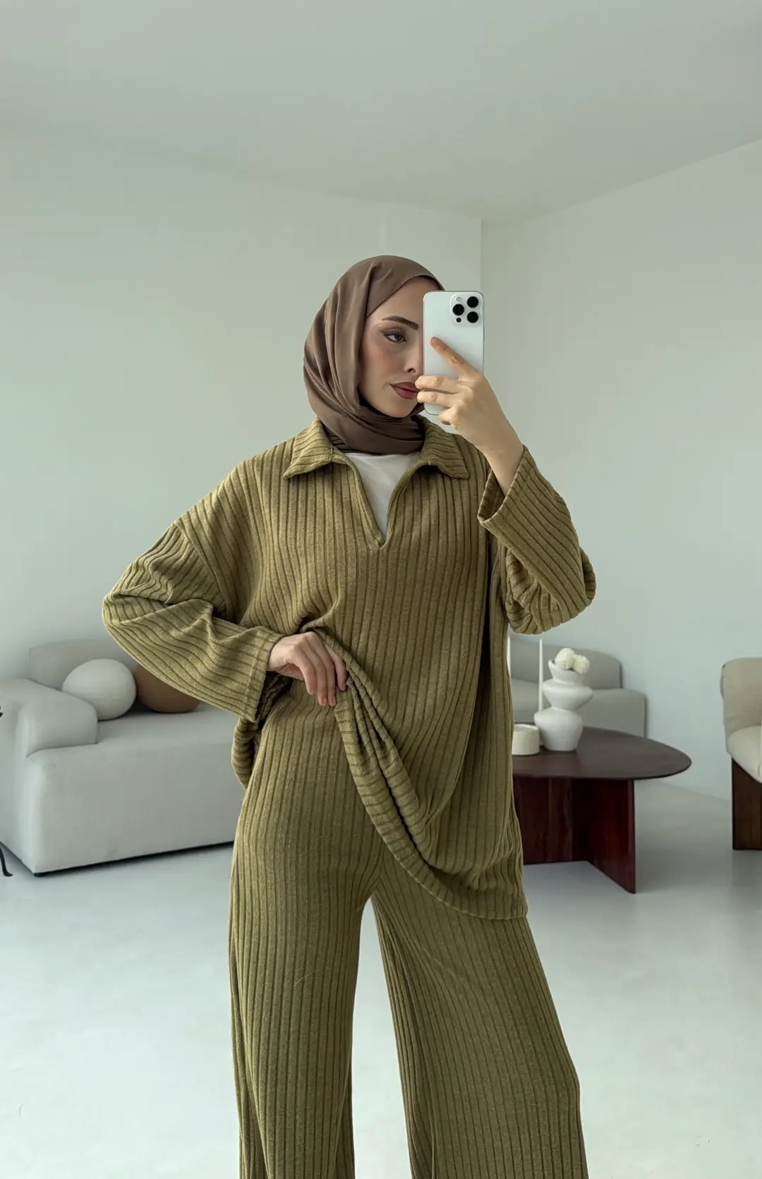 Kaskorse Bluz Pantolon Takım Olive