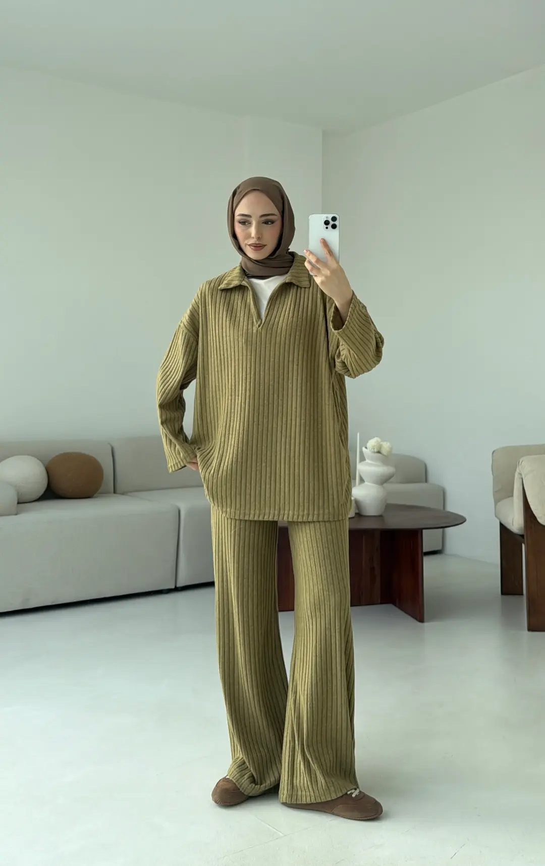 Kaskorse Bluz Pantolon Takım Olive