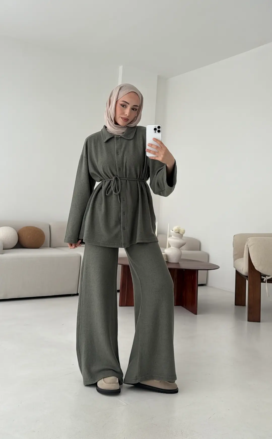 Düğmeli Süprem Takım Cagla