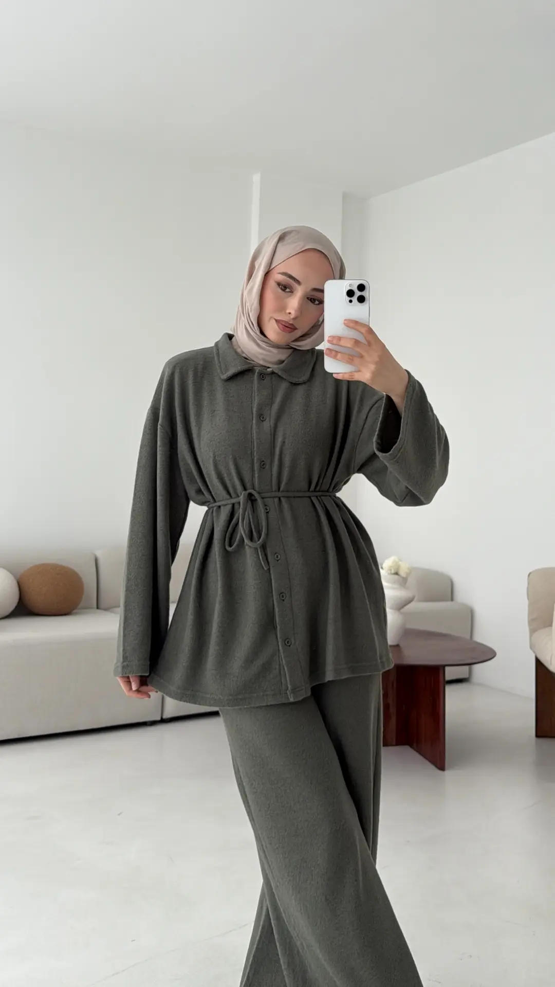 Düğmeli Süprem Takım Cagla