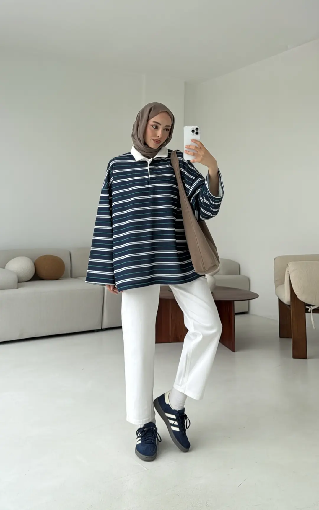 Fleece Polo Yaka Sweatshirt Yeşil