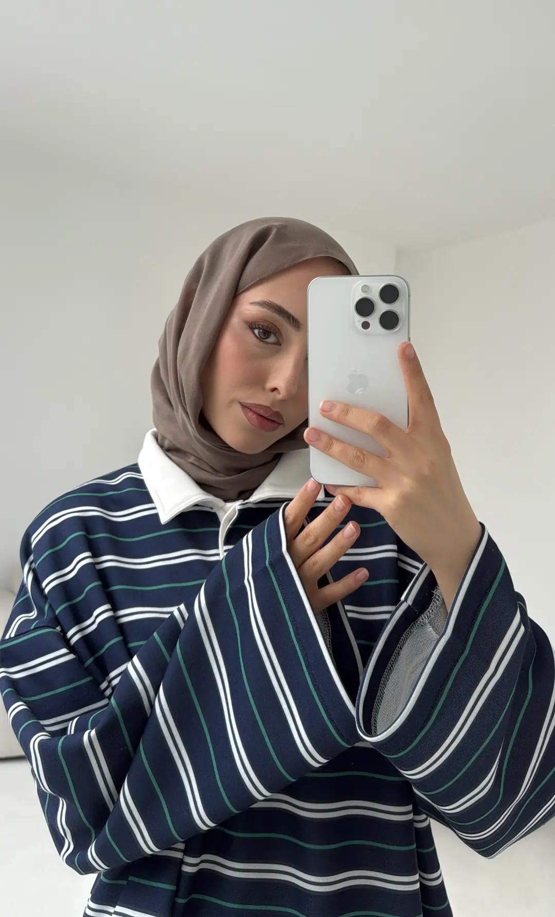 Fleece Polo Yaka Sweatshirt Yeşil
