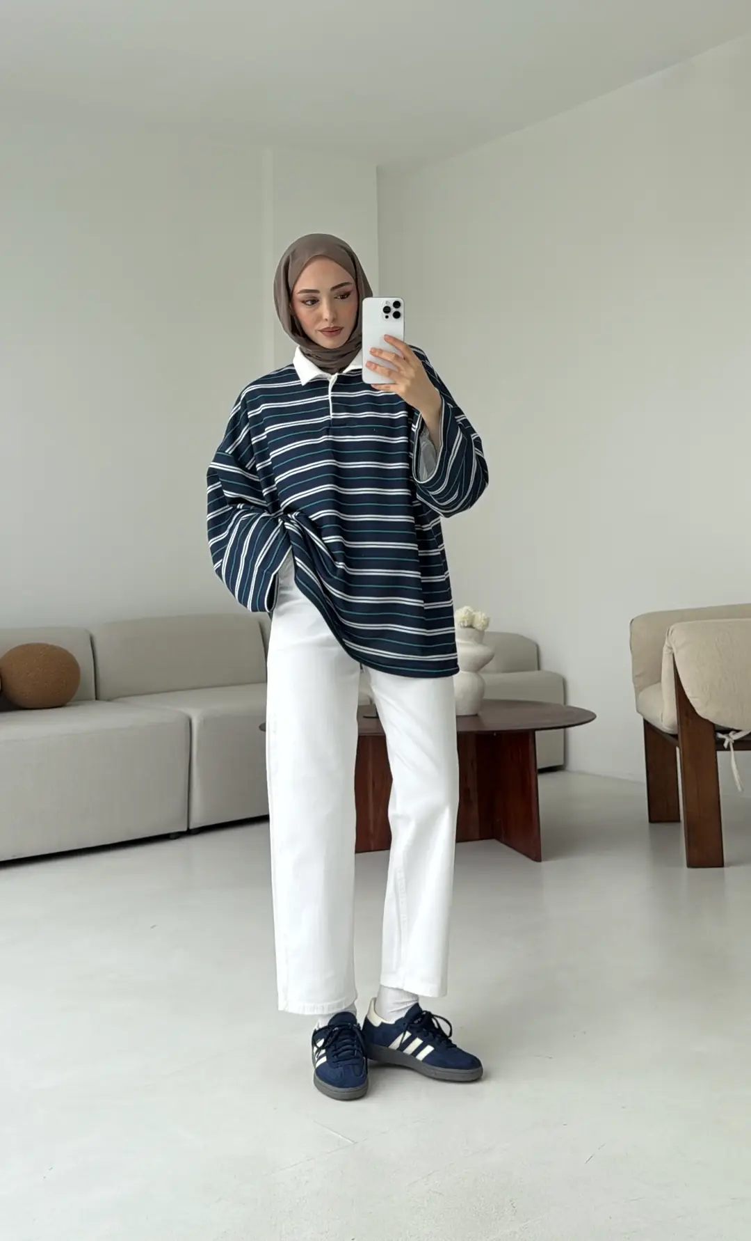 Fleece Polo Yaka Sweatshirt Yeşil