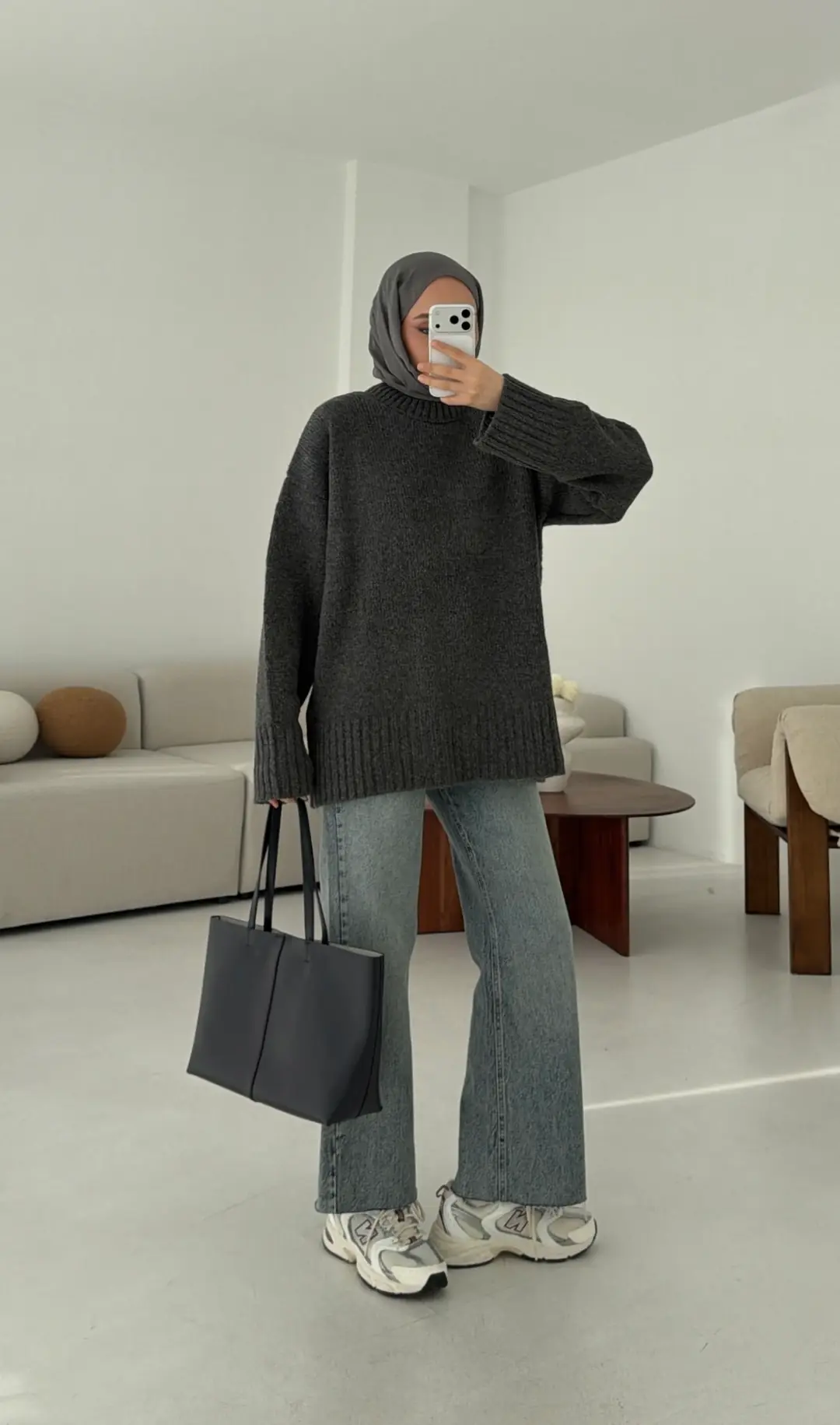 Oversize Soft Triko Kazak Antrasit