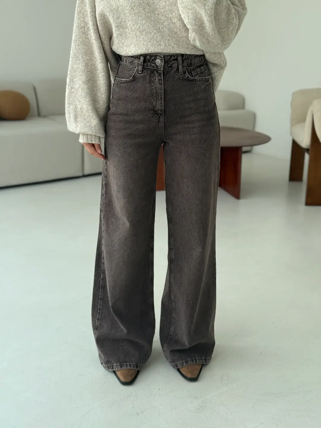 Wide Leg Kahve Jean