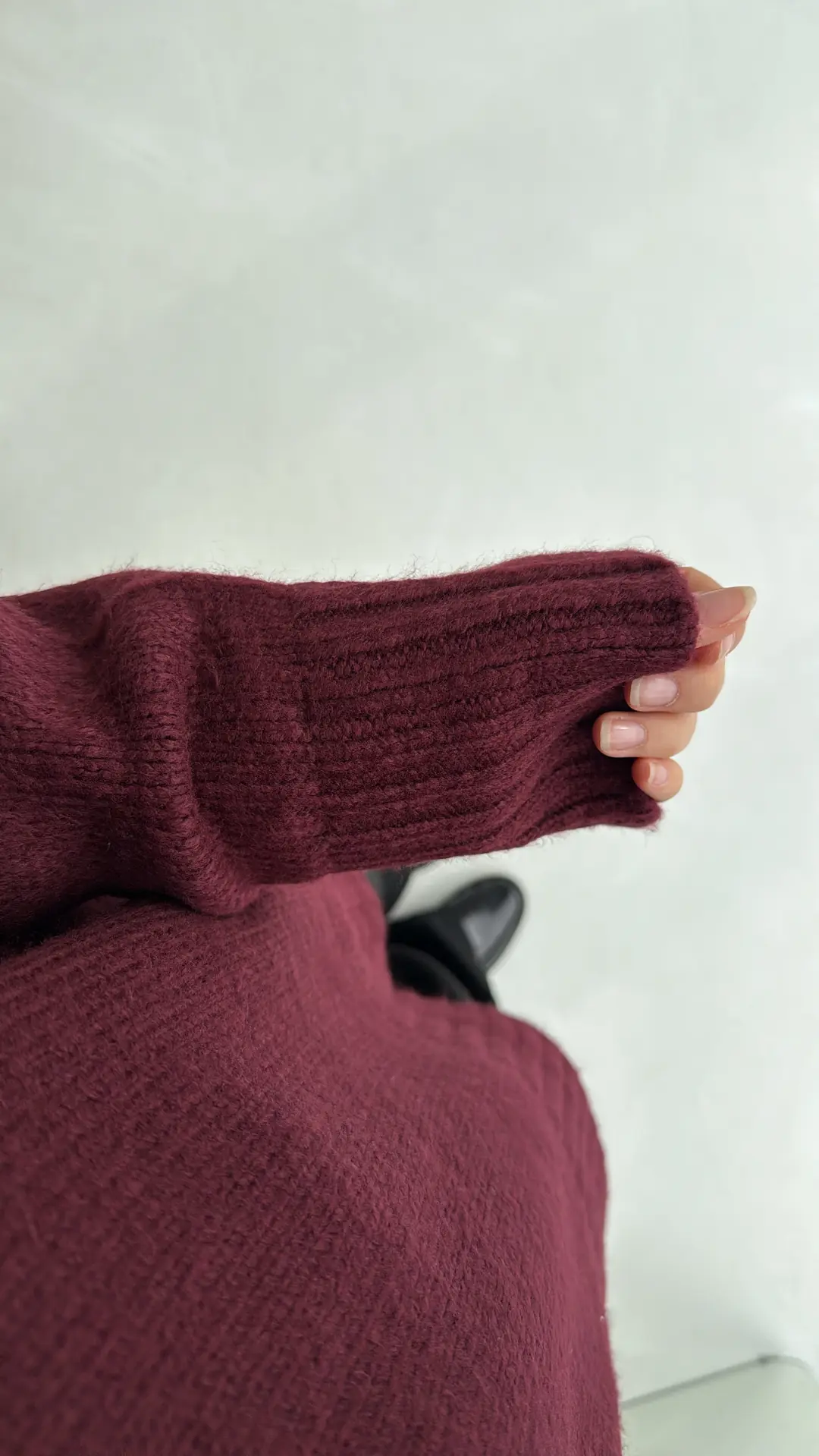 Oversize Soft Triko Kazak Bordo