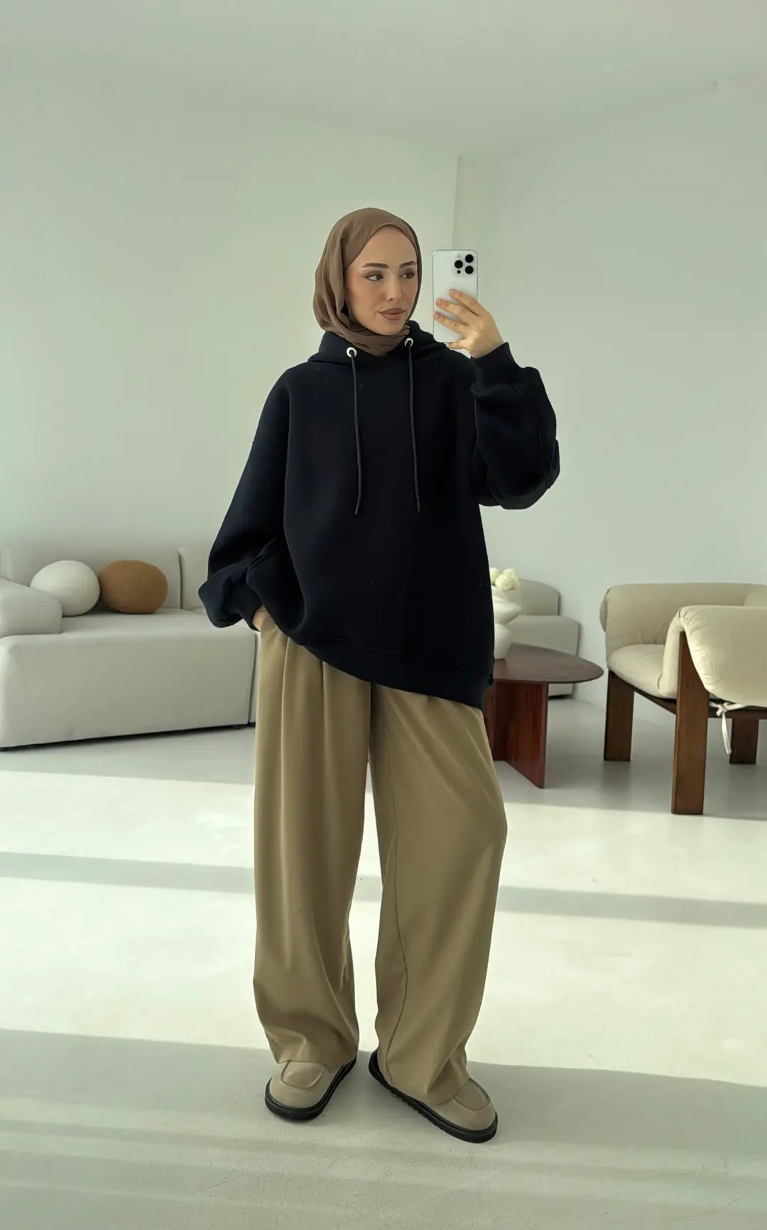 Kolu Pile Detay Oversize Sweatshirt Lacivert