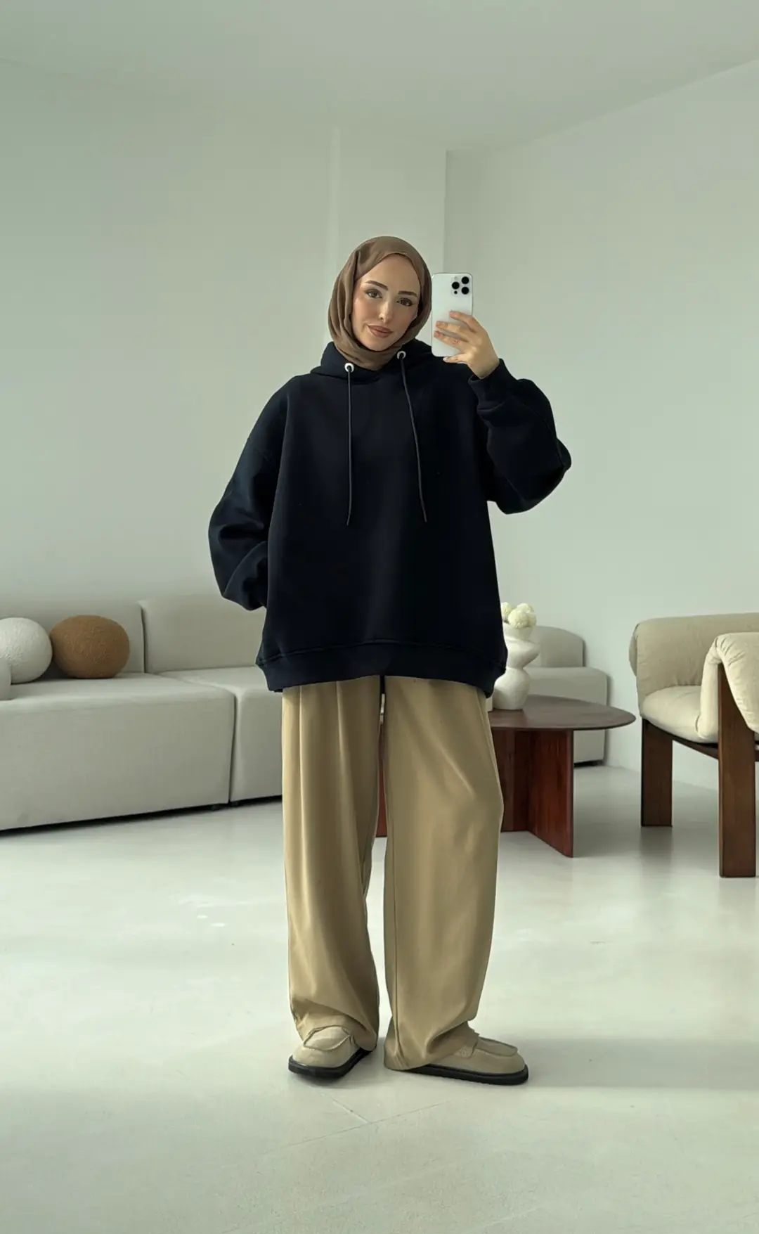 Kolu Pile Detay Oversize Sweatshirt Lacivert