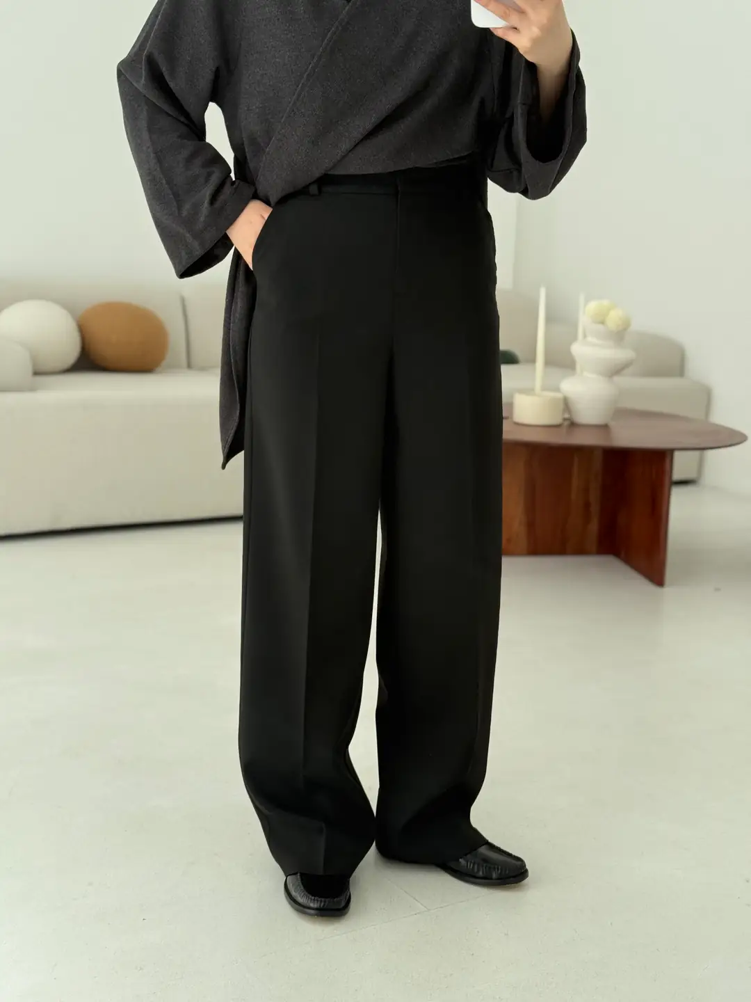 Klasik Tam Boy Pantolon Siyah