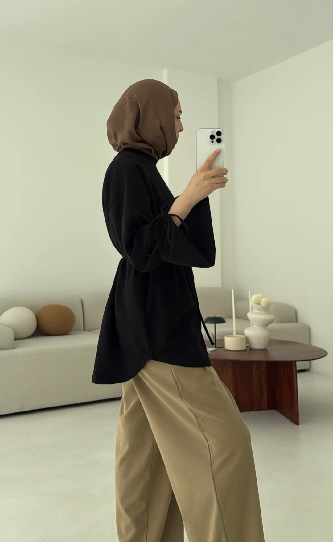 Manşeti Yırtmaçlı Sweat Siyah