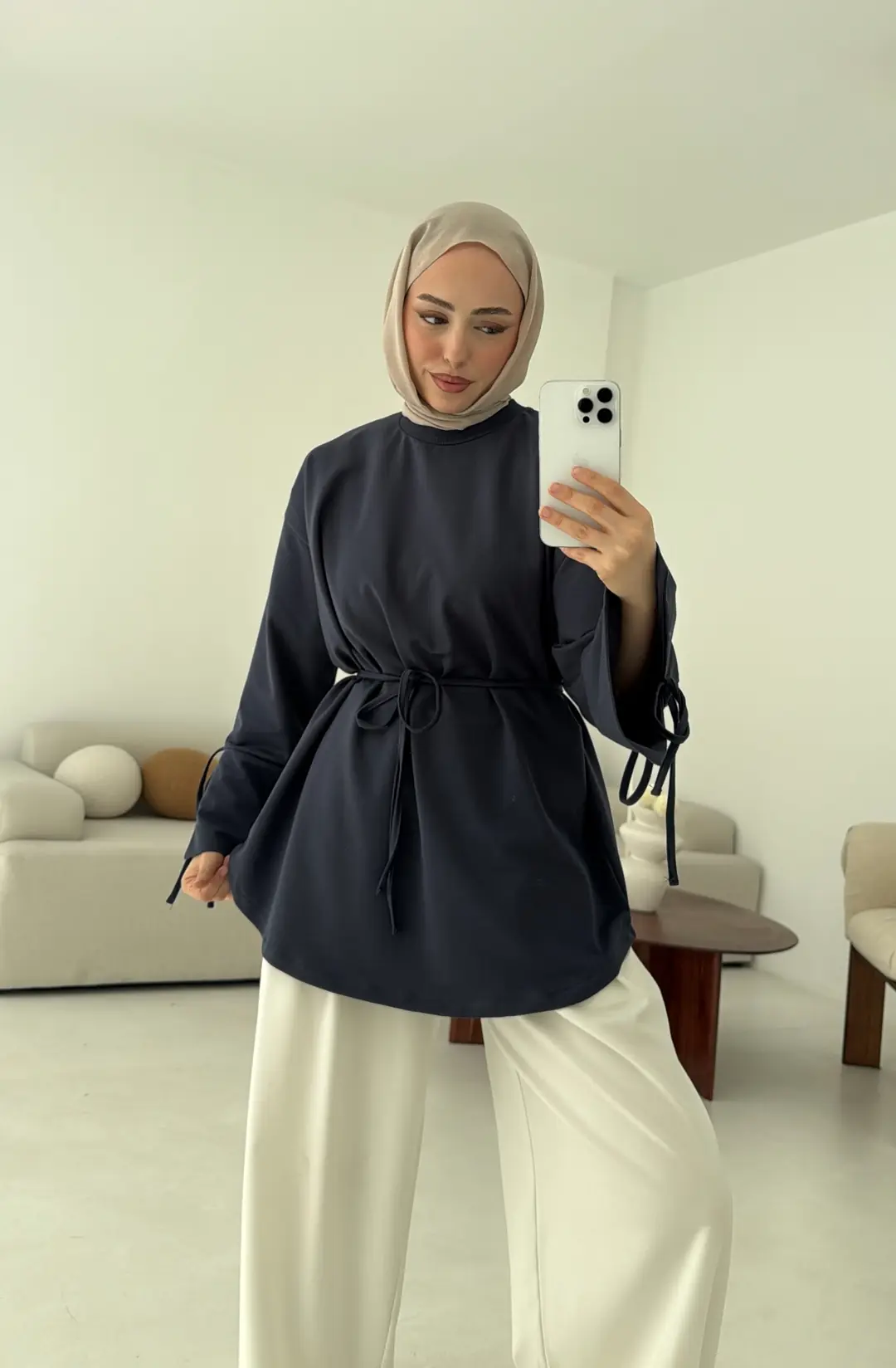 Manşeti Yırtmaçlı Sweat Antrasit