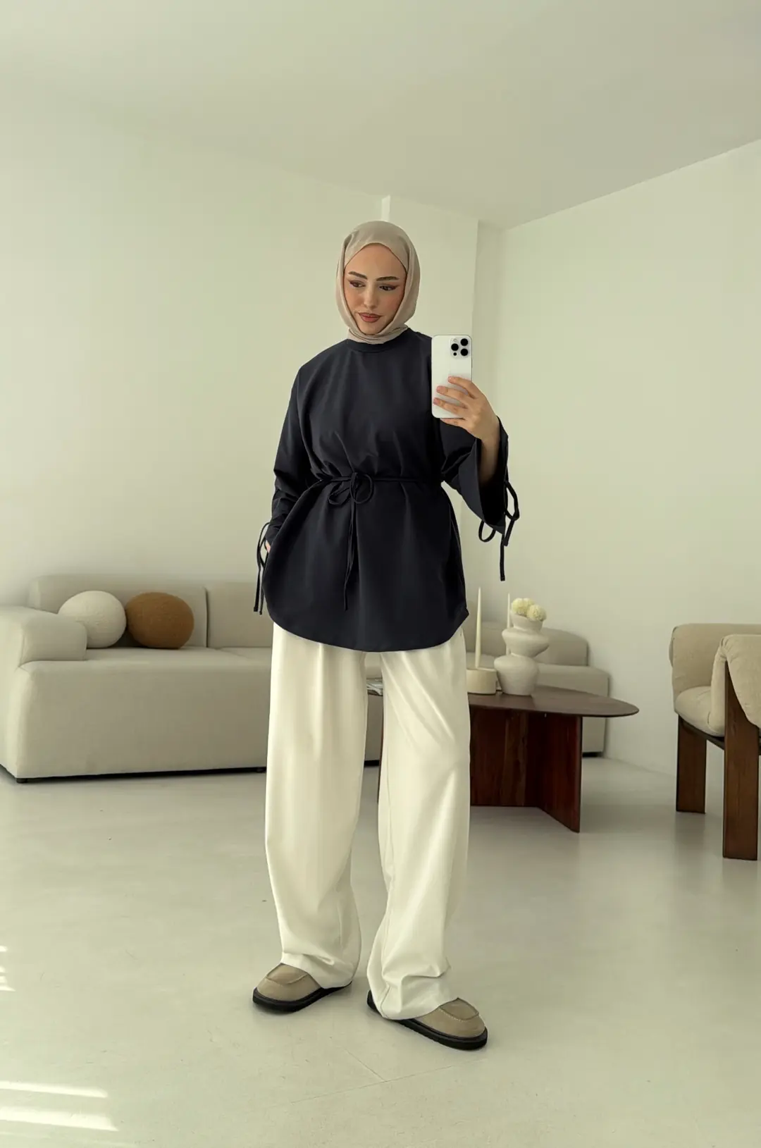 Manşeti Yırtmaçlı Sweat Antrasit