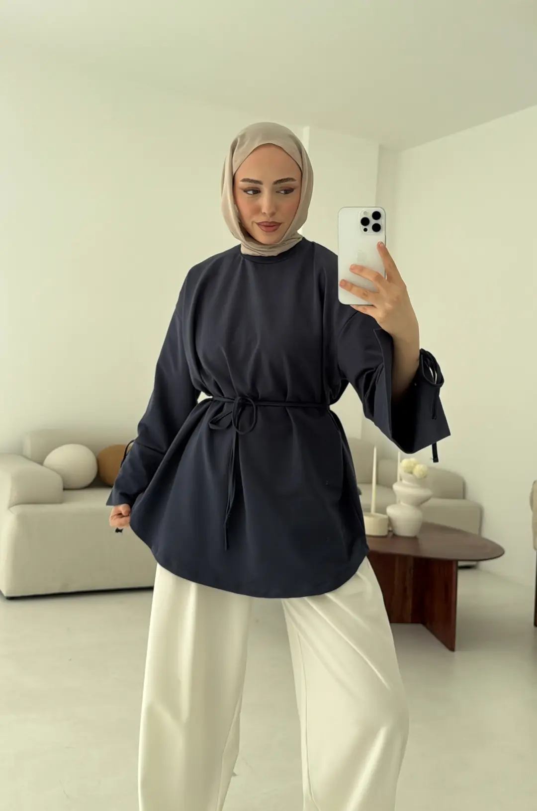 Manşeti Yırtmaçlı Sweat Antrasit