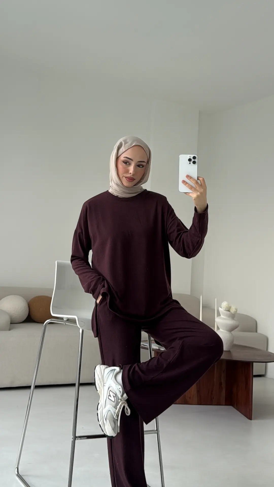 Tunikli Viscon Takım Bordo