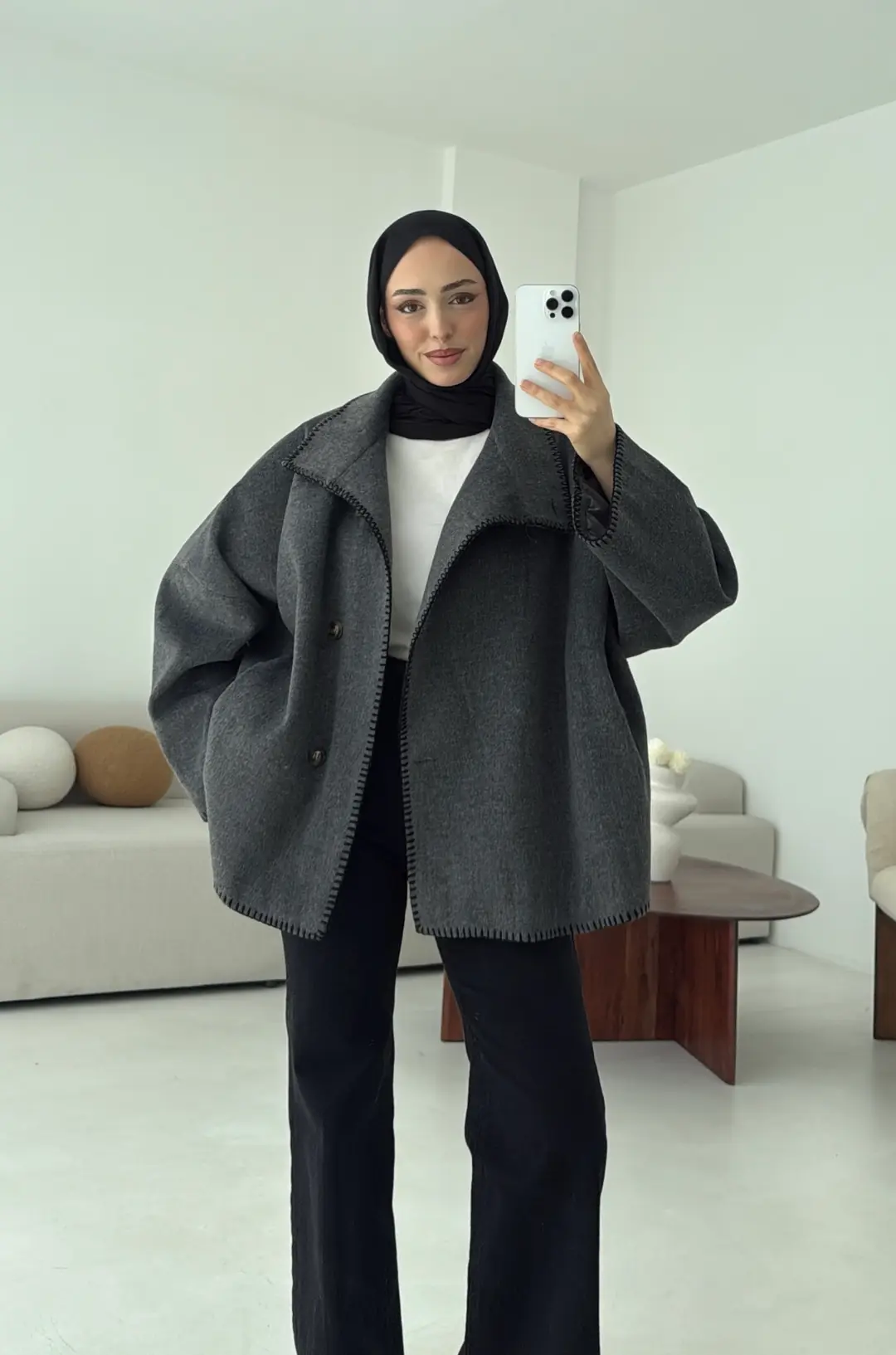 Nakış Detay Premium Kaban Antrasit