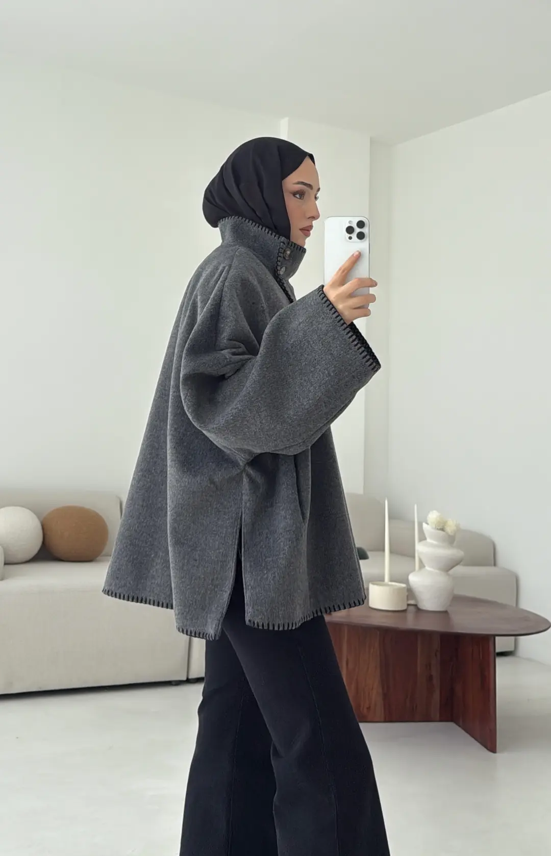 Nakış Detay Premium Kaban Antrasit