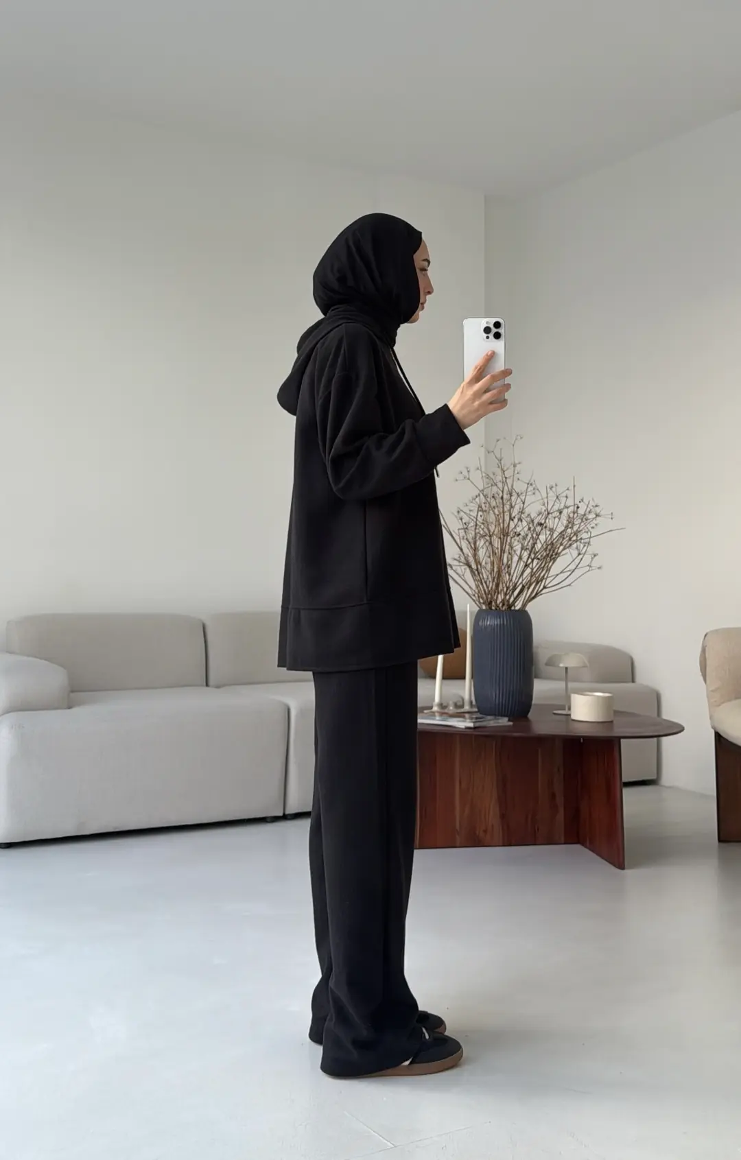 Örme Fermuarlı Takım Siyah