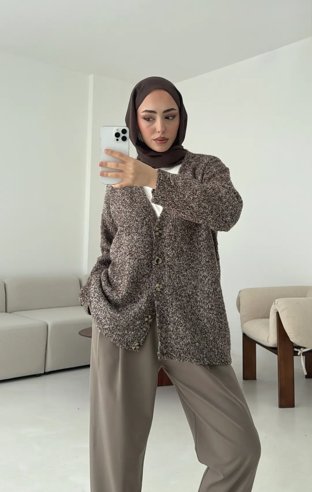 Kahve Benekli Hırka