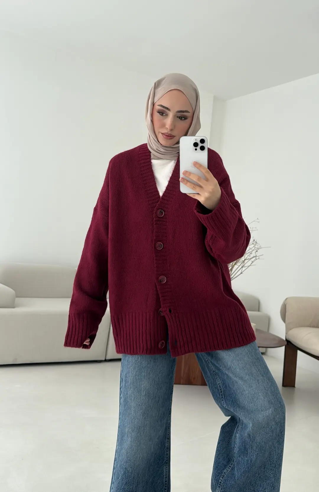 Örgü Hırka Bordo