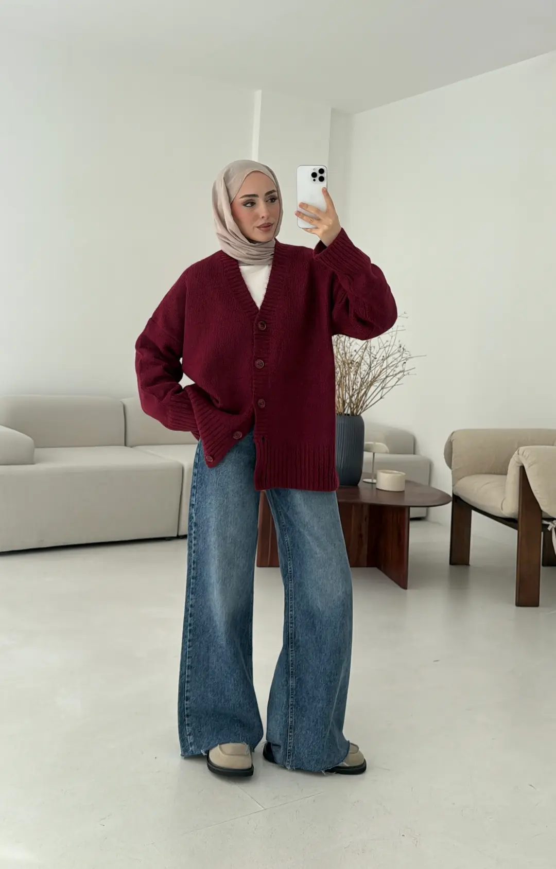 Örgü Hırka Bordo
