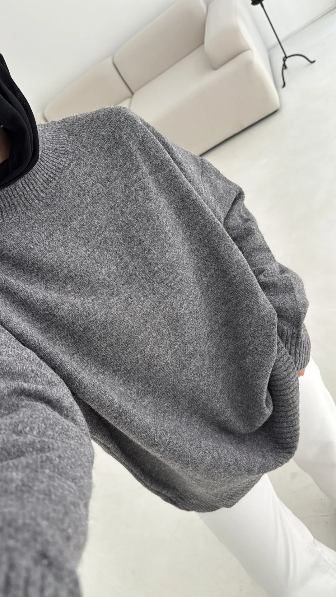Reglan Kol Triko Kazak Koyu Gri
