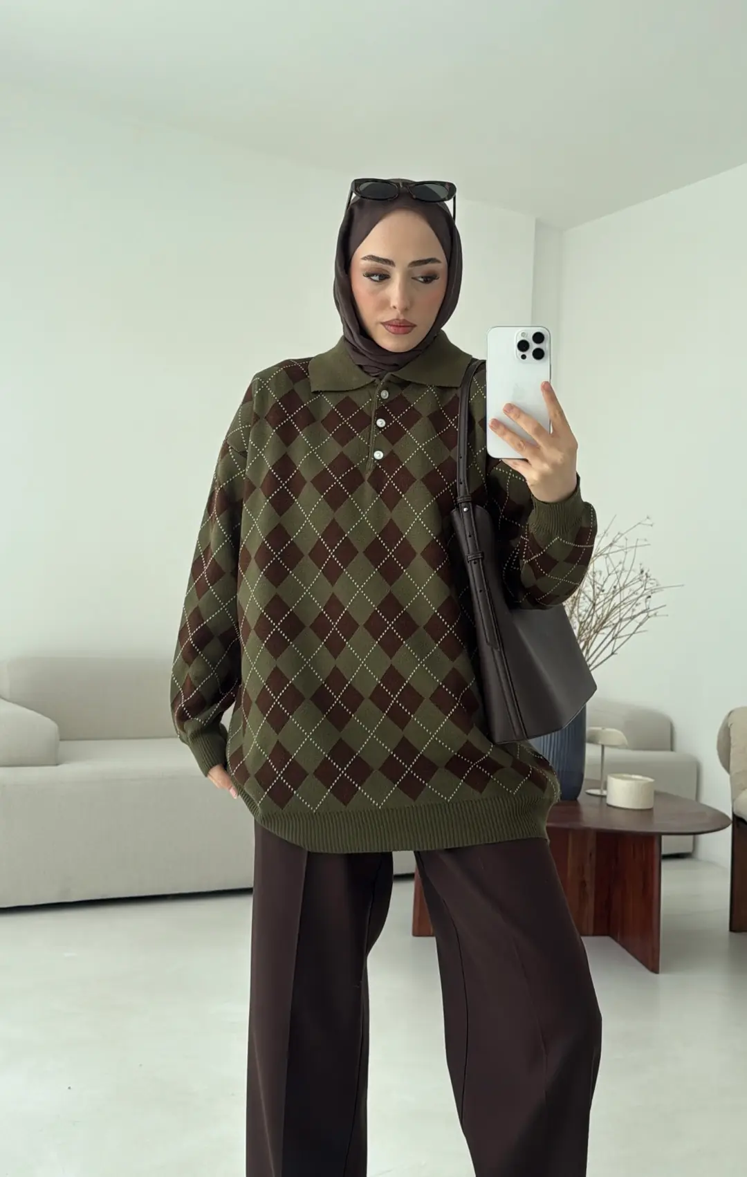 Triangle Desen Kazak Haki