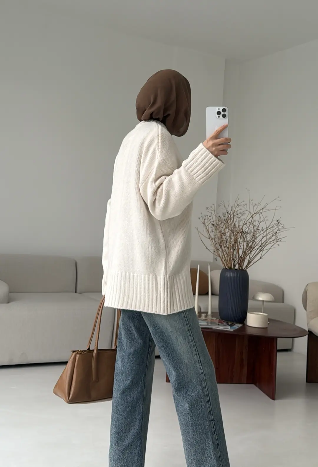 Oversize Soft Triko Kazak Ekru