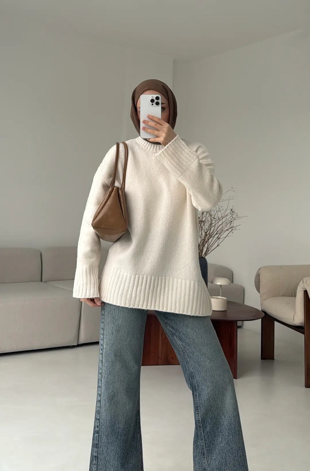 Oversize Soft Triko Kazak Ekru