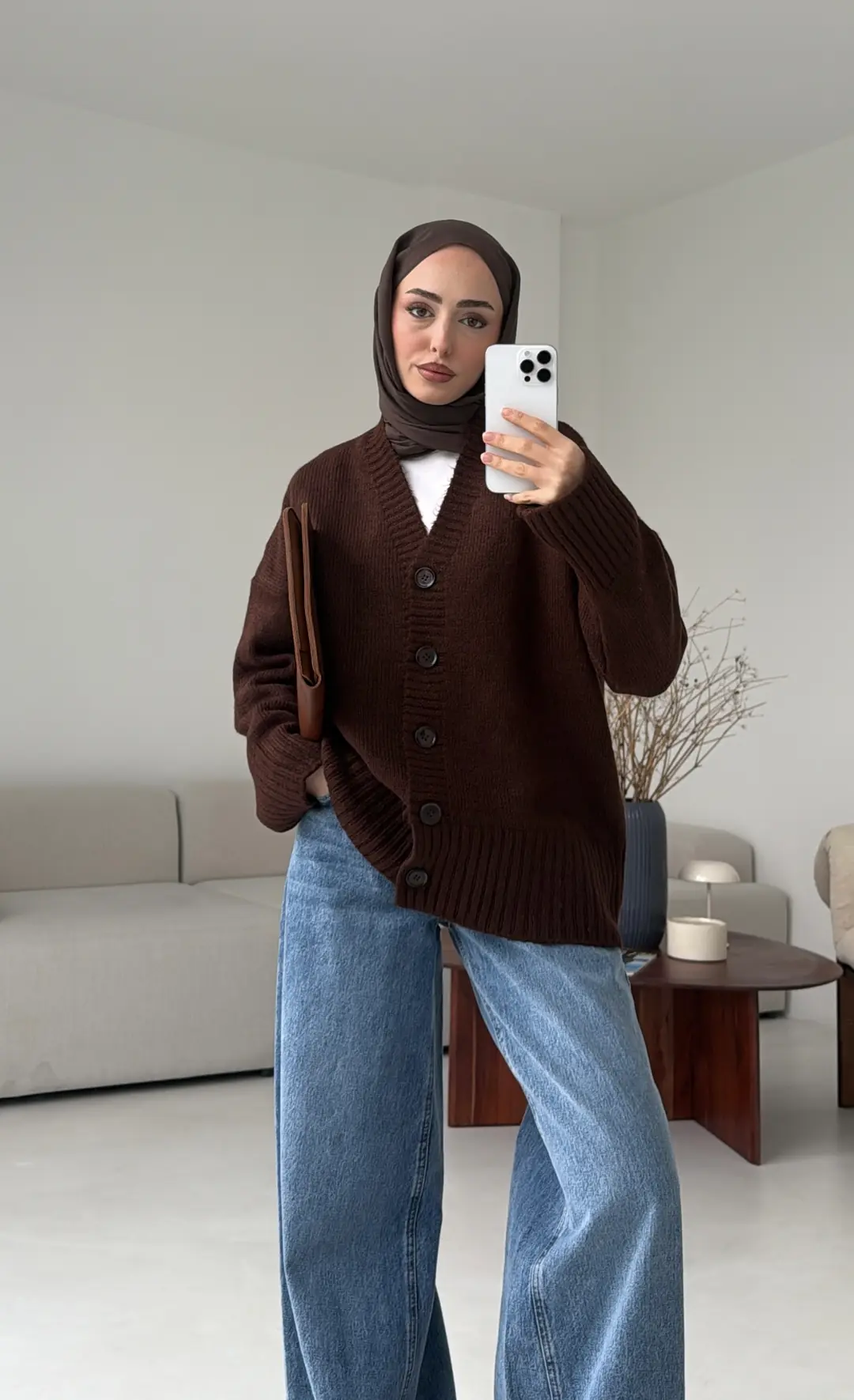 Örgü Hırka Kahve