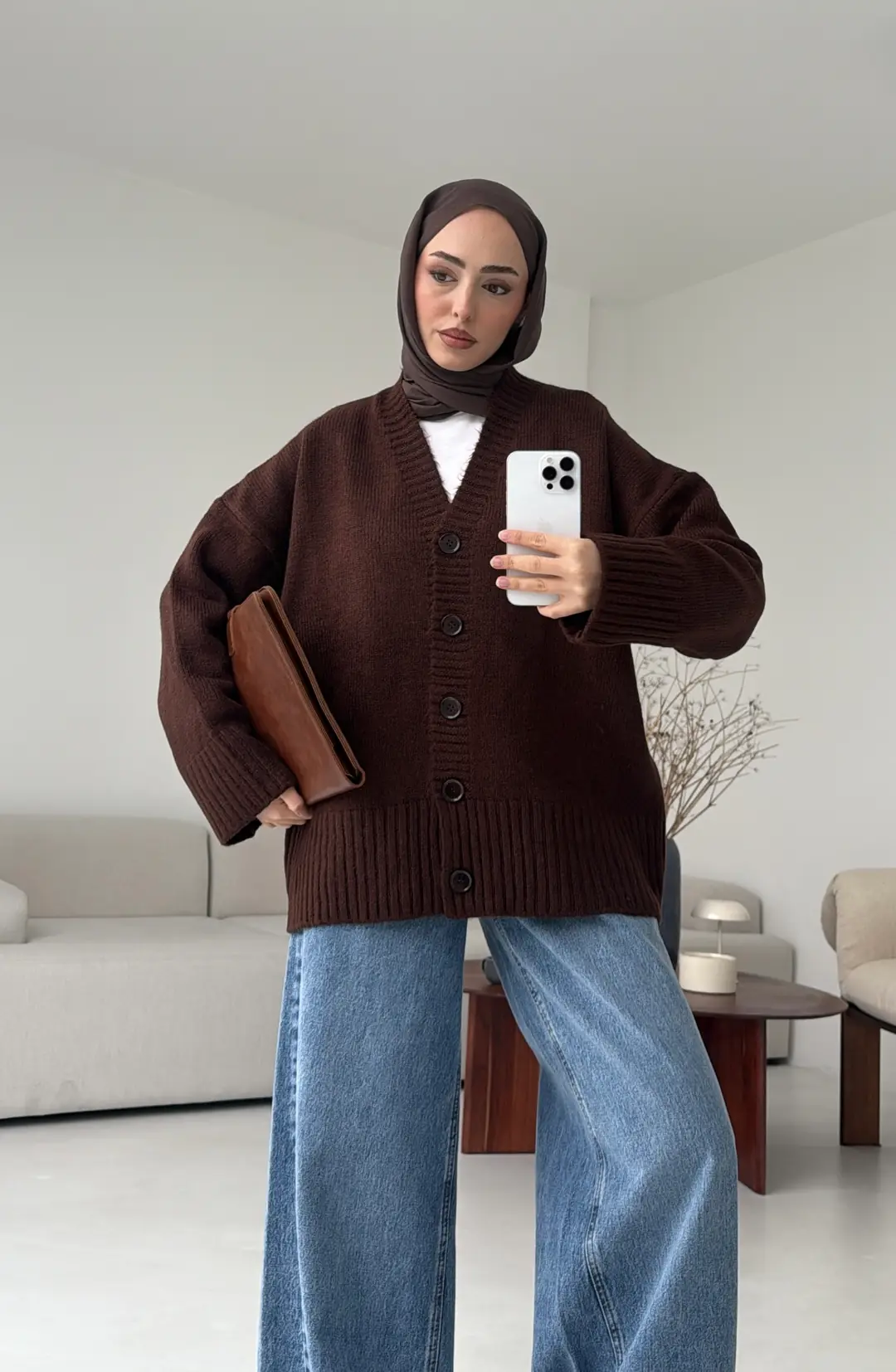 Örgü Hırka Kahve