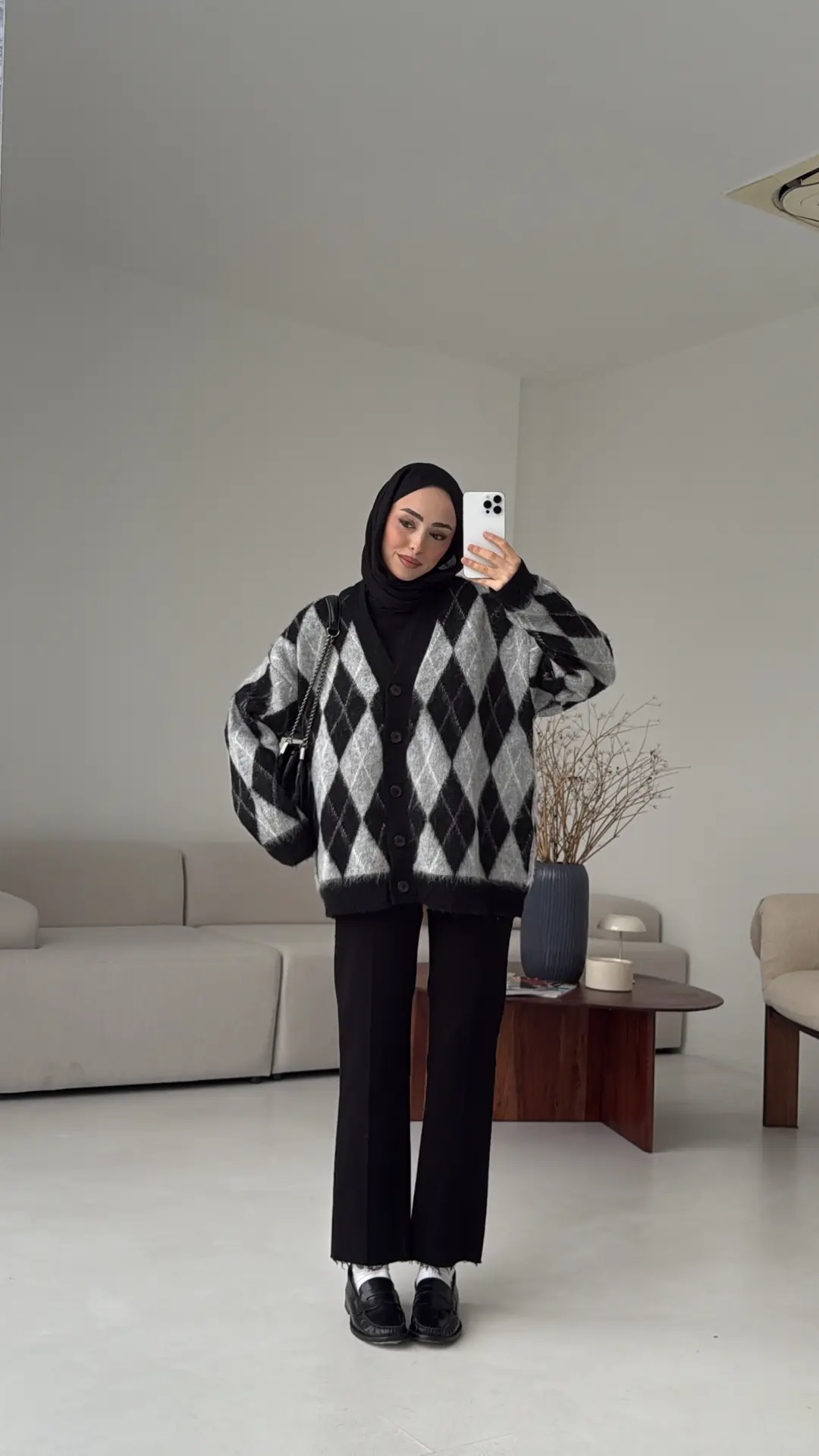 Kalın Hırka Siyah/Gri