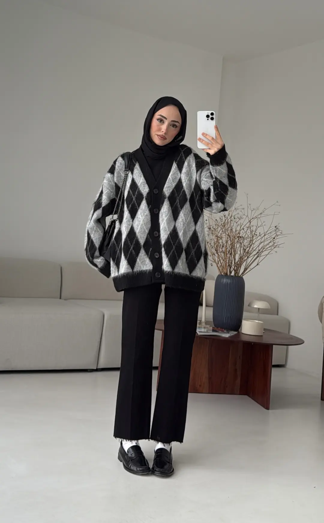 Kalın Hırka Siyah/Gri