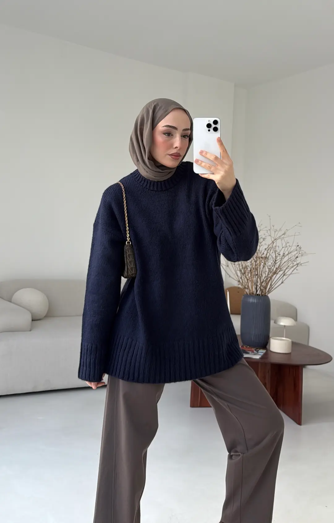Oversize Soft Triko Kazak Lacivert