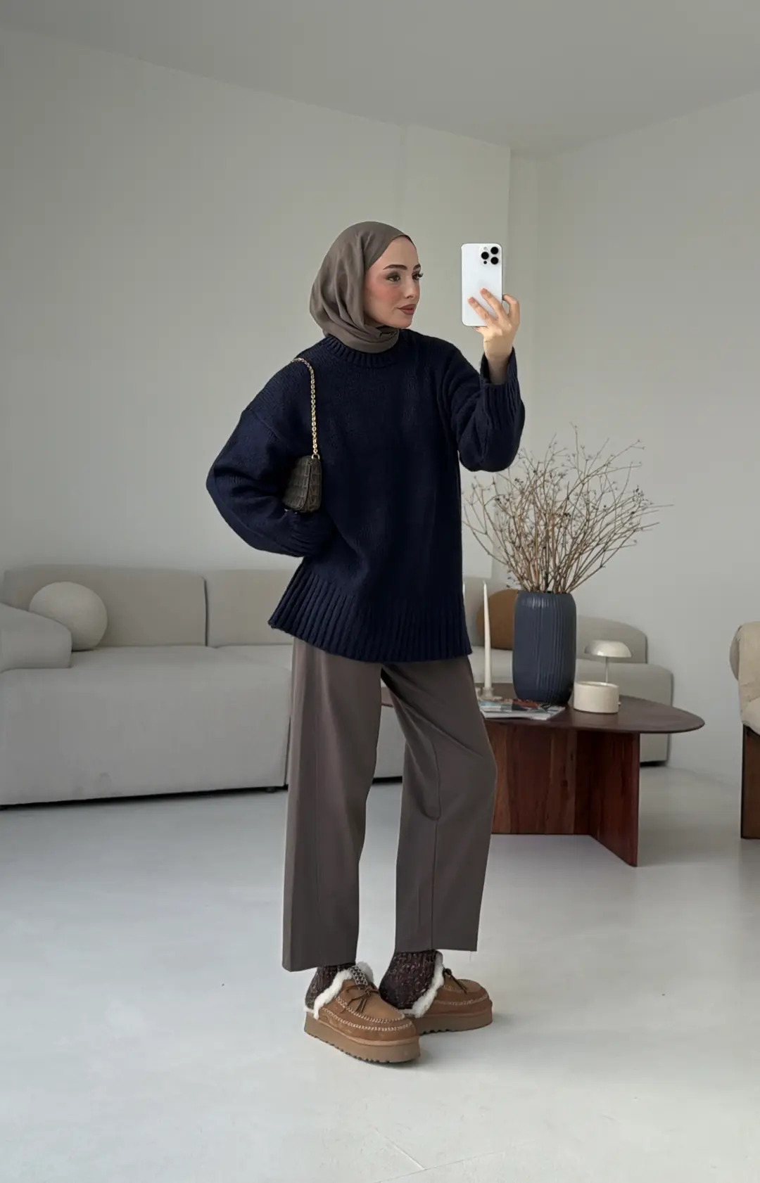 Oversize Soft Triko Kazak Lacivert